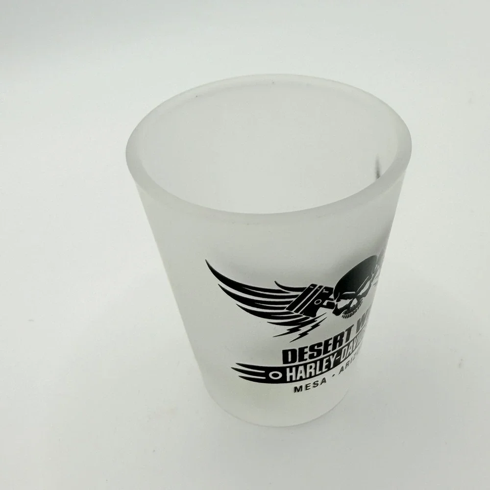Harley-Davidson Desert Wind Mesa Arizona Frosted Skull Shot Glass Collectible